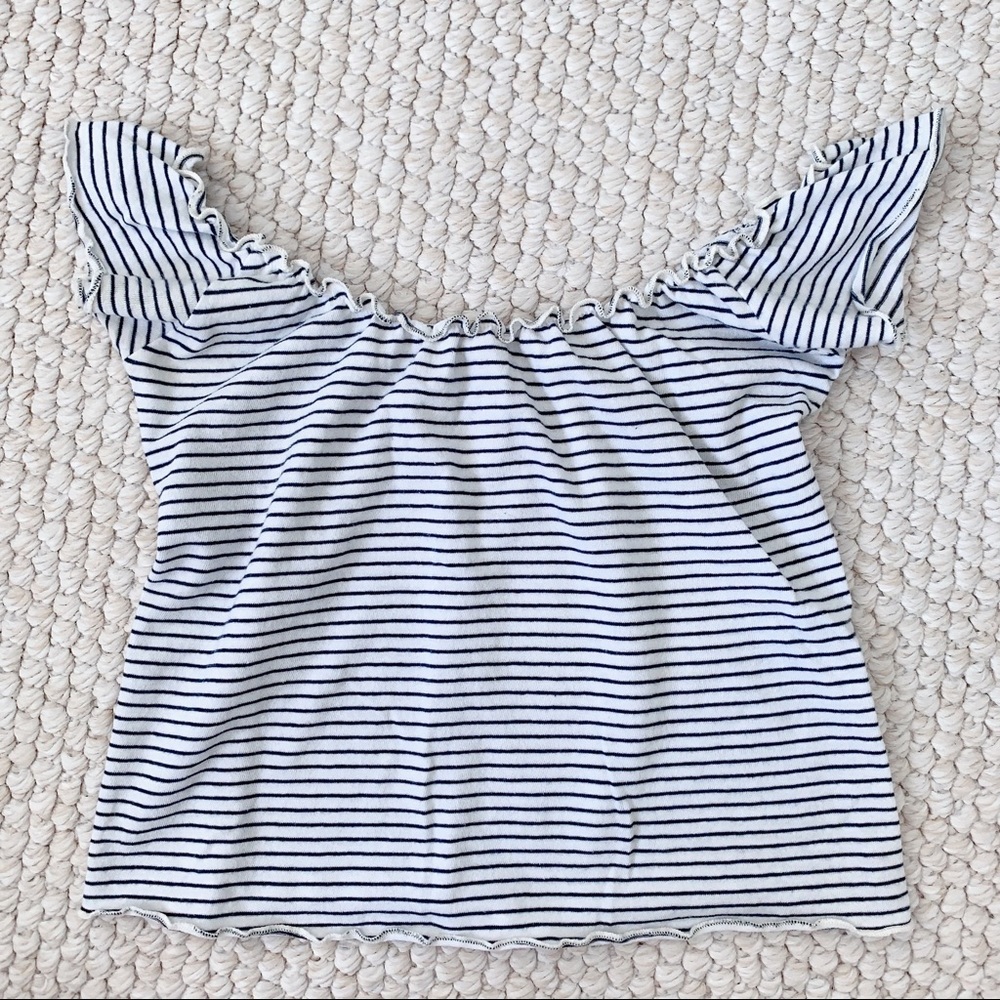 Brandy Melville striped off the shoulder tee
